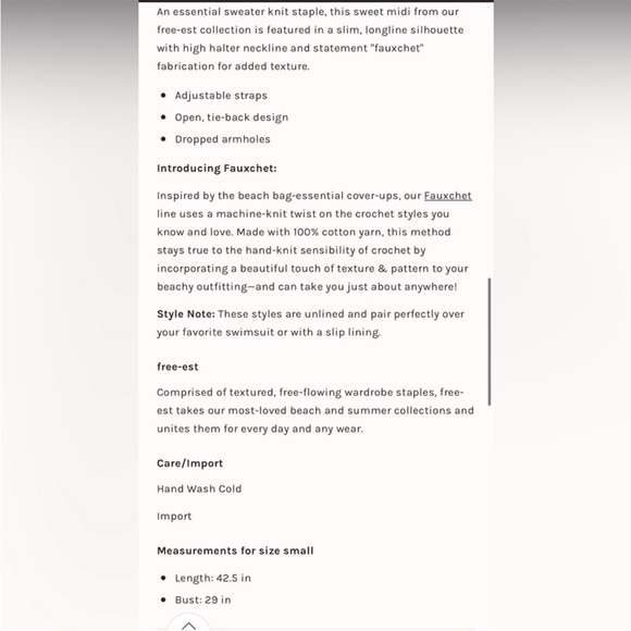 Free People Mallorca Fauxchet Crochet Sweater Maxi Dress NWT - Picture 13 of 14